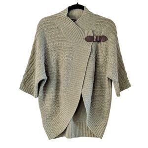 Fenn Wright Manson Angora Blend Wrap Cardigan S Equestrian Buckle Sage Green